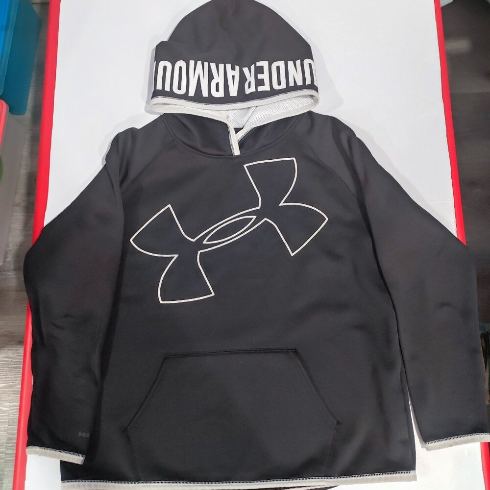 Under Armour storm1 hoodie black with graphic design boys size L